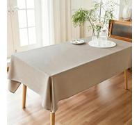 LIHUANE Nappe de Table 70 x 200 cm Lavable Aspect Lin Nappe de Jardin Anti-Tache et Facile d'entretien pour Salle à Manger, Noel, Jardin, Fête, Mariage Ou Maison, Blanc cassé