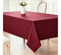 LIHUANE Nappe de Table 70 x 230 cm Lavable Aspect Lin Nappe Anti-Taches Anti-Tache et Facile d'entretien pour Salle à Manger, Noel, Jardin, Fête, Mariage Ou Maison, Vin Rouge
