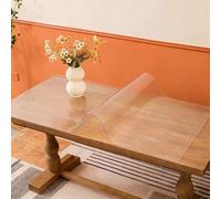 LIHUANE Nappe de Table 75 x 139 cm Lavable et Résistante Protection Table Transparent Transparent - Différentes Tailles pour L'Intérieur et L'Extérieur, Coins arrondis