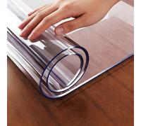 LIHUANE Nappe de Table 75 x 185 cm PVC Transparent Facile à Nettoyer Nappe de Protection Transparent - Différentes Tailles pour Table Bureau Meuble, Angle Droit