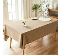 LIHUANE Nappe de Table 85 x 170 cm Lavable Aspect Lin Nappe de Jardin Anti-Tache et Facile d'entretien pour Salle à Manger, Noel, Jardin, Fête, Mariage Ou Maison, Kaki
