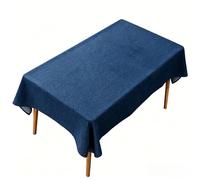 LIHUANE Nappe de Table 90 x 170 cm Lavable Aspect Lin Nappe Anti-Taches Anti-Tache et Facile d'entretien pour Salle à Manger, Noel, Jardin, Fête, Mariage Ou Maison, Bleu Marine