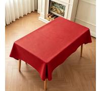 LIHUANE Nappe de Table 95 x 170 cm Lavable Aspect Lin Nappes Exterieur Anti-Tache et Facile d'entretien pour Salle à Manger, Noel, Jardin, Fête, Mariage Ou Maison, Rouge