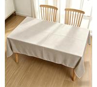 LIHUANE Nappe Rectangulaire 100 x 170 cm Lavable Aspect Lin Nappe Anti-Taches Anti-Tache et Facile d'entretien pour Anniversaire, Mariage, Banquet, Restaurant, Fête, Blanc cassé