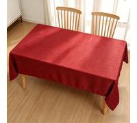 LIHUANE Nappe Rectangulaire 100 x 230 cm Lavable Aspect Lin Nappe Anti-Taches Anti-Tache et Facile d'entretien pour Anniversaire, Mariage, Banquet, Restaurant, Fête, Rouge