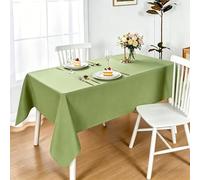LIHUANE Nappe Rectangulaire 100 x 420 cm Lavable Aspect Lin Nappe de Jardin Anti-Tache et Facile d'entretien pour Salle à Manger, Noel, Jardin, Fête, Mariage Ou Maison, Vert
