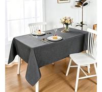 LIHUANE Nappe Rectangulaire 110 x 170 cm Lavable Aspect Lin Nappe de Jardin Anti-Tache et Facile d'entretien pour Salle à Manger, Noel, Jardin, Fête, Mariage Ou Maison, Gris Foncé