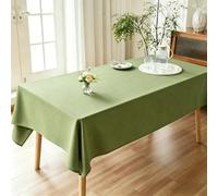 LIHUANE Nappe Rectangulaire 110 x 170 cm Lavable Aspect Lin Nappes Exterieur Anti-Tache et Facile d'entretien pour Anniversaire, Mariage, Banquet, Restaurant, Fête, Vert