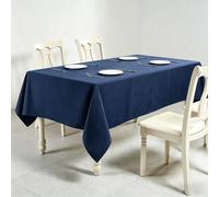 LIHUANE Nappe Rectangulaire 110 x 230 cm Lavable Aspect Lin Nappes Exterieur Anti-Tache et Facile d'entretien pour Salle à Manger, Noel, Jardin, Fête, Mariage Ou Maison, Bleu Marine