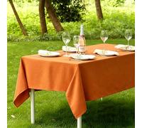 LIHUANE Nappe Rectangulaire 120 x 230 cm Lavable Aspect Lin Nappe Anti-Taches Anti-Tache et Facile d'entretien pour Anniversaire, Mariage, Banquet, Restaurant, Fête, Orange