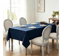 LIHUANE Nappe Rectangulaire 135 x 230 cm Lavable Aspect Lin Nappe Anti-Taches Anti-Tache et Facile d'entretien pour Salle à Manger, Noel, Jardin, Fête, Mariage Ou Maison, Bleu Marine