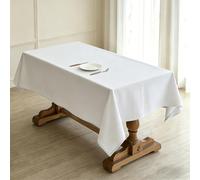 LIHUANE Nappe Rectangulaire 50 x 230 cm Lavable Aspect Lin Nappes Exterieur Anti-Tache et Facile d'entretien pour Salle à Manger, Noel, Jardin, Fête, Mariage Ou Maison, Blanc