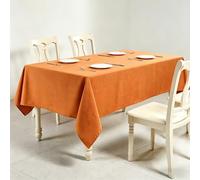 LIHUANE Nappe Rectangulaire 60 x 170 cm Lavable Aspect Lin Nappes Exterieur Anti-Tache et Facile d'entretien pour Salle à Manger, Noel, Jardin, Fête, Mariage Ou Maison, Orange