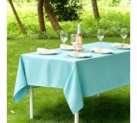 LIHUANE Nappe Rectangulaire 60 x 230 cm Lavable Aspect Lin Nappe Anti-Taches Anti-Tache et Facile d'entretien pour Anniversaire, Mariage, Banquet, Restaurant, Fête, Bleu Ciel