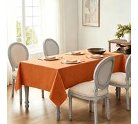 LIHUANE Nappe Rectangulaire 65 x 230 cm Lavable Aspect Lin Nappe Anti-Taches Anti-Tache et Facile d'entretien pour Salle à Manger, Noel, Jardin, Fête, Mariage Ou Maison, Orange