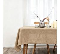 LIHUANE Nappe Rectangulaire 70 x 230 cm Lavable Aspect Lin Nappe de Jardin Anti-Tache et Facile d'entretien pour Anniversaire, Mariage, Banquet, Restaurant, Fête, Kaki
