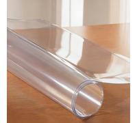 LIHUANE Nappe Rectangulaire 75 x 139 cm Lavable et Résistante Protection Table Transparent Facile à Nettoyer et Résistante pour L'Intérieur et L'Extérieur, Angle Droit