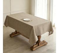 LIHUANE Nappe Rectangulaire 80 x 170 cm Lavable Aspect Lin Nappes Exterieur Anti-Tache et Facile d'entretien pour Salle à Manger, Noel, Jardin, Fête, Mariage Ou Maison, Kaki