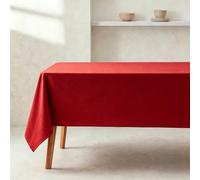 LIHUANE Nappe Rectangulaire 80 x 200 cm Lavable Aspect Lin Nappes Exterieur Anti-Tache et Facile d'entretien pour Anniversaire, Mariage, Banquet, Restaurant, Fête, Rouge