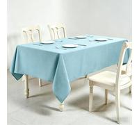 LIHUANE Nappe Rectangulaire 90 x 230 cm Lavable Aspect Lin Nappes Exterieur Anti-Tache et Facile d'entretien pour Salle à Manger, Noel, Jardin, Fête, Mariage Ou Maison, Bleu Ciel