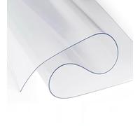 LIHUANE Nappe Transparente 75 x 139 cm PVC Transparent Facile à Nettoyer Table Transparente Facile à Nettoyer et Résistante pour La Maison et La Cuisine, Angle Droit