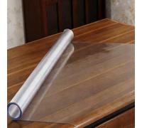 LIHUANE Nappe Transparente 75 x 185 cm Lavable et Résistante Film de Protection de Table Facile à Nettoyer et Résistante pour Table Bureau Meuble, Angle Droit