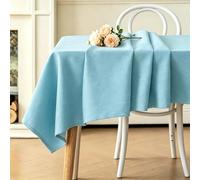 LIHUANE Nappe Unie 50 x 230 cm Lavable Aspect Lin Nappes Exterieur Anti-Tache et Facile d'entretien pour Anniversaire, Mariage, Banquet, Restaurant, Fête, Bleu Ciel