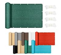 LIHUANE Pare-Soleil 1.5 x 2.6 m Protection UV Coupe-Vent Cache Brise Balcon avec Œillets, Attaches de Câble pour Balcon Exterieur Terrasse Jardin et Serre Câble, Vert Foncé