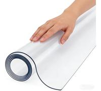 LIHUANE Protection de Table 58 x 90 cm PVC Transparent Facile à Nettoyer Table Transparente Facile à Nettoyer et Résistante pour La Maison et La Cuisine, Coins arrondis