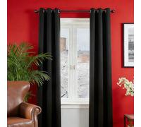 LIHUANE Rideau Thermique Isolant 110 x 200 cm avec Oeillets Isolation Lumineux Isolant Thermique Tenture Opaque à Oeillets Isolation pour Porte Fenetre Dressing Salon, Noir