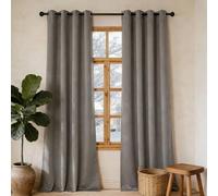 LIHUANE Rideau Thermique Isolant 200 x 140 cm avec Oeillets Isolation Lumineux Isolant Thermique Tenture Opaque à Oeillets Isolation pour Porte Fenetre Dressing Salon, Gris