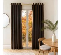 LIHUANE Rideau Thermique Isolant 200 x 270 cm avec Oeillets Isolation Lumineux Isolant Thermique Tenture Opaque à Oeillets Isolation pour Porte Fenetre Dressing Salon, Brun