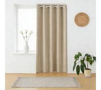LIHUANE Rideau Thermique Isolant 240 x 240 cm avec Oeillets Isolation Lumineux Isolant Thermique Tenture Opaque à Oeillets Isolation pour Porte Fenetre Dressing Salon, Beige