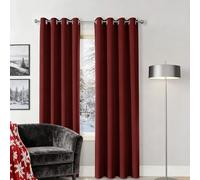 LIHUANE Rideau Thermique Isolant 240 x 240 cm avec Oeillets Isolation Lumineux Isolant Thermique Tenture Opaque à Oeillets Isolation pour Porte Fenetre Dressing Salon, Vin Rouge