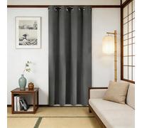 LIHUANE Rideau Thermique Isolant 90 x 200 cm avec Oeillets Isolation Lumineux Isolant Thermique Tenture Opaque à Oeillets Isolation pour Porte Fenetre Dressing Salon, Gris