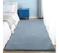 LIHUANE Tapis à Poils Courts 155 x 270 cm Aspect Fourrure Tapis Salon Uni Sobre et Moderne Poils Ras Design Monochrome Moderne pour Salon, Chambre, Cuisine et Chambre d'enfant, Gris