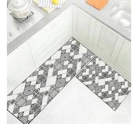 LIHUANE Tapis de Cuisine 70 x 160 cm Lavables, Absorbant l'eau et l'huile Cuisine Runner Design Abstrait Moderne pour Couloir, Salle à Manger, Buanderie, Salle de Bains, C