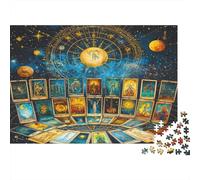 lihuogongsio Carte de Tarot Puzzle 1000 Pièces pour Adultes Roue du Destin Jeu ÉduChatif Cadeau pour Les Amants Ou Les Amis Jouets Défi Qualité Premium Cadeau Unique 1000pcs (75x50cm)