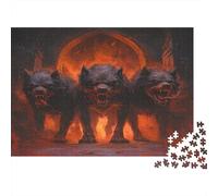 lihuogongsio Cerbère 1000 Pièces Puzzle pour Adultes Hell Chien Puzzle De Qualité Supérieure Cadeau Amusement Puzzles Décor À La Maison Aide À La Relaxation Cadeau Unique 1000pcs (75x50cm)
