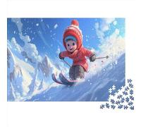 lihuogongsio des Skis 3D 1000 Pièces Puzzle pour Adultes Sports de Ski Divertissement Créatif Aide À La Relaxation Jeu ÉduChatif Jouets Défi Puzzle De Qualité Supérieure Idée Cadeau 1000pcs (75x50cm)
