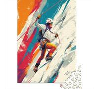 lihuogongsio Escalade Puzzle 1000 Pièces Adultes Alpinisme Escalade Cadeau Amusement Puzzles Jeu De Famille Cadeau Unique Challenge Puzzle Multi Colour Collection d'art Jouets Défi 1000pcs (75x50cm)