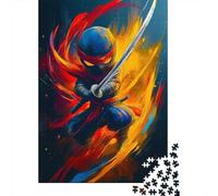 lihuogongsio Samouraï Puzzle De 1000 Pièces pour Adultes Samouraï Japonais Cadeau pour Les Amants Ou Les Amis Aide À La Relaxation Multi Colour Challenge Puzzle Aide À La Relaxation 1000pcs (75x50cm)