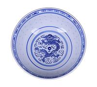 Lihuzmd Lot de 2 bols à nouilles ramen en céramique, bleu et blanc, porcelaine chinoise rétro, dessert, soupe, céréales, riz, udon, nouilles asiatiques, 17,8 cm