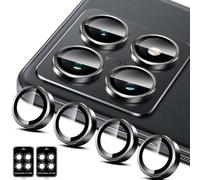 LiiLaa Caméra Arrière Protecteur pour Xiaomi Mi 14T Pro 5G, Individuels Métal Anneau de Lentille, Protection Objectif en Verre Trempé 9H, HD Clair Anti-Rayures Ultra-fin, 2 Série - Noir