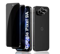 Liilaa Verre Trempé Anti-Espion pour Google Pixel 9a, 2 Pièces Protection Écran de Confidentialité et 2 Pièces Protecteur Caméra Arrière, Dureté 9H Glass Privacy Film