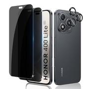 Liilaa Verre Trempé Anti-Espion pour HONOR 400 Lite 5G, 2 Pièces Protection Écran de Confidentialité et 2 Pièces Protecteur Caméra Arrière, Dureté 9H Glass Privacy Film