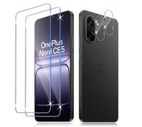 Liilaa Verre Trempé pour OnePlus Nord CE 5 5G, 2 Pièces Film Protection écran et 2 Pièces Caméra Arrière Protecteur, Anti-Rayures,Dureté 9H Glass, HD Transparent