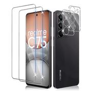 Liilaa Verre Trempé pour Realme C75 4G / Realme 14X 5G, 2 Pièces Film Protection écran et 2 Pièces Caméra Arrière Protecteur, Anti-Rayures,Dureté 9H Glass, HD Transparent