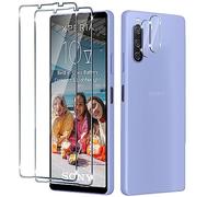 Liilaa Verre Trempé pour Sony Xperia 10 V, 2 Pièces Film Protection écran avec 2 Pièces Caméra Arrière Protecteur, Anti-Rayures, Dureté 9H Glass, HD Transparent