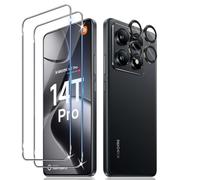 Liilaa Verre Trempé pour Xiaomi Mi 14T Pro 5G avec Caméra Protecteur, 4 Pièces Film Protection écran et 1 Lot Caméra Arrière Protecteur, Anti-Rayures, Dureté 9H Glass, HD Transparent